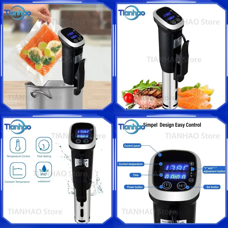 Digital Sous Vide Precision Cooker - IPX7防水真空調理器、LEDデジタルディスプレイ付き真空食品調理用精密調理器、浸漬式循環器
