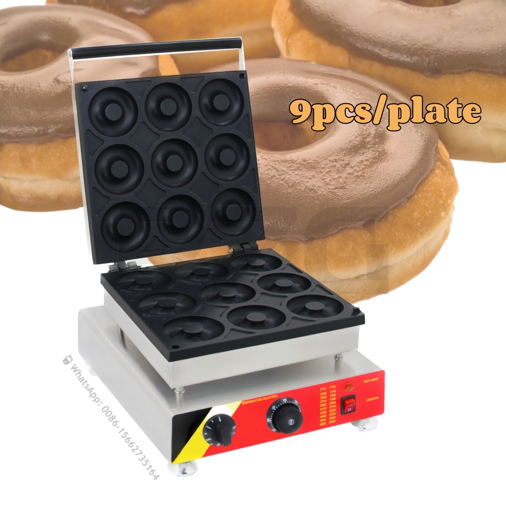 480モデル電動9連ドーナツマシン、業務用9穴ノンスティック - Mini Waffle Maker Machine のレビューと価格