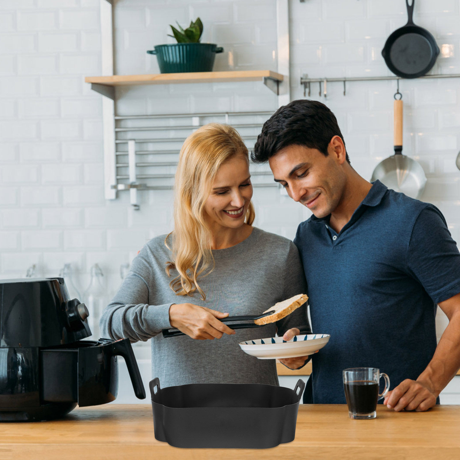 エアフライヤー用シリコン製ベーキングライナー、焦げ付き防止、 - Air Fryer Silicone Pot Liner のレビューと価格