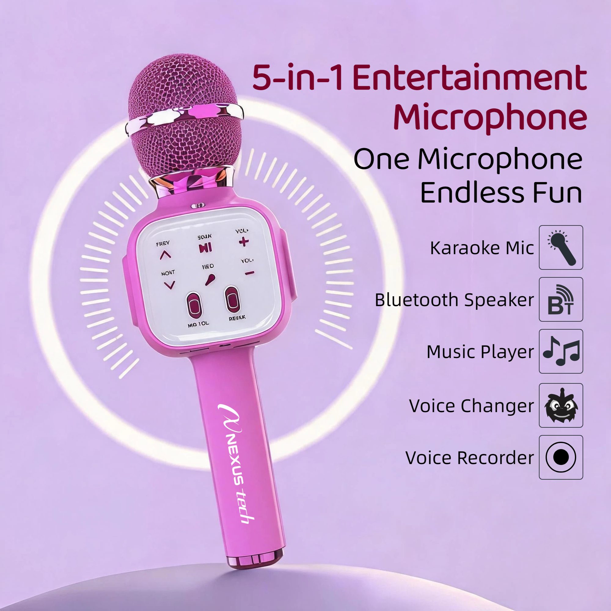 ワイヤレスBluetooth 5.2カラオケマイク 5 in - Home Appliances のレビューと価格
