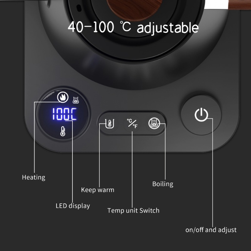 1200ワットインテリジェント恒温電気ケトルグースネックポッ - Electric Kettle Temperature Control のレビューと価格